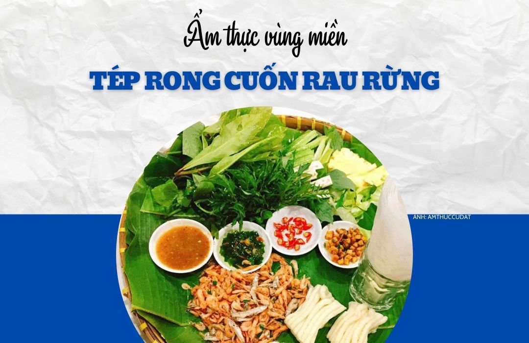 Đổi vị bữa trưa cùng tép rong cuốn rau rừng