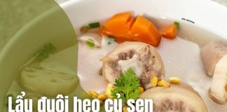Bữa trưa sum vầy bên nồi lẩu đuôi heo củ sen thân quen