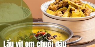 Nồi lẩu vịt om chuối đậu cho bữa trưa cuối tuần