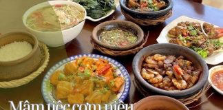 Mâm cơm niêu bốn món đậm đà vị kho, thanh chua vị canh