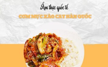 Cơm mực xào cay Hàn Quốc cho bữa trưa đậm vị xứ kim chi