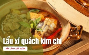 Nồi lẩu xí quách kim chi ấm nồng cho trưa cuối tuần