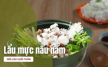 Lẩu mực nấu nấm: Thanh ngọt tự nhiên cho bữa trưa cuối tuần