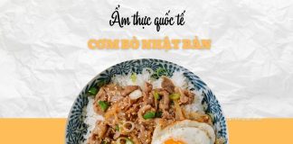 Bữa trưa quốc tế với cơm bò Nhật Bản